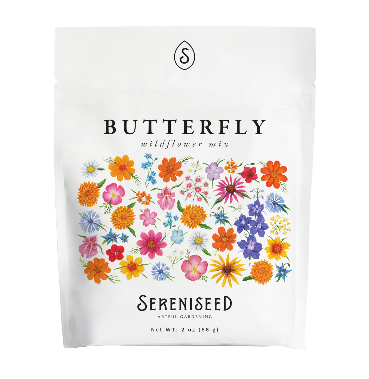 Butterfly Mix Wildflower Seeds (2 oz) - 100% Non-GMO, Open Pollinated