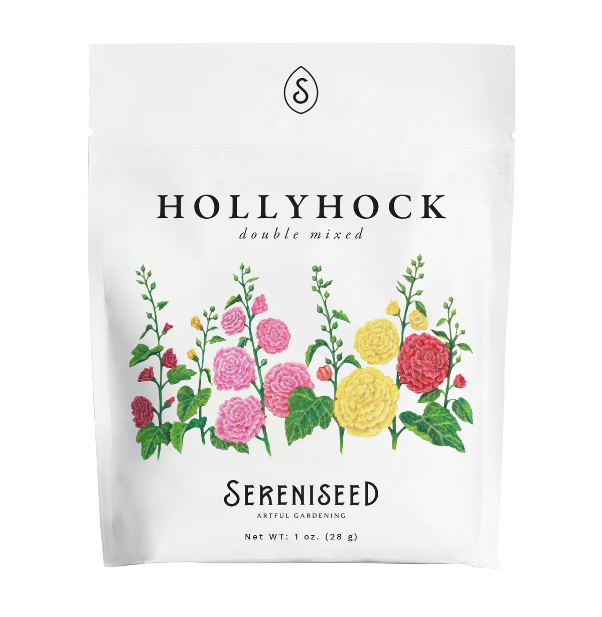 Double Mixed Hollyhock Flower Seeds (1 oz) - 100% Non-GMO, Open Pollinated