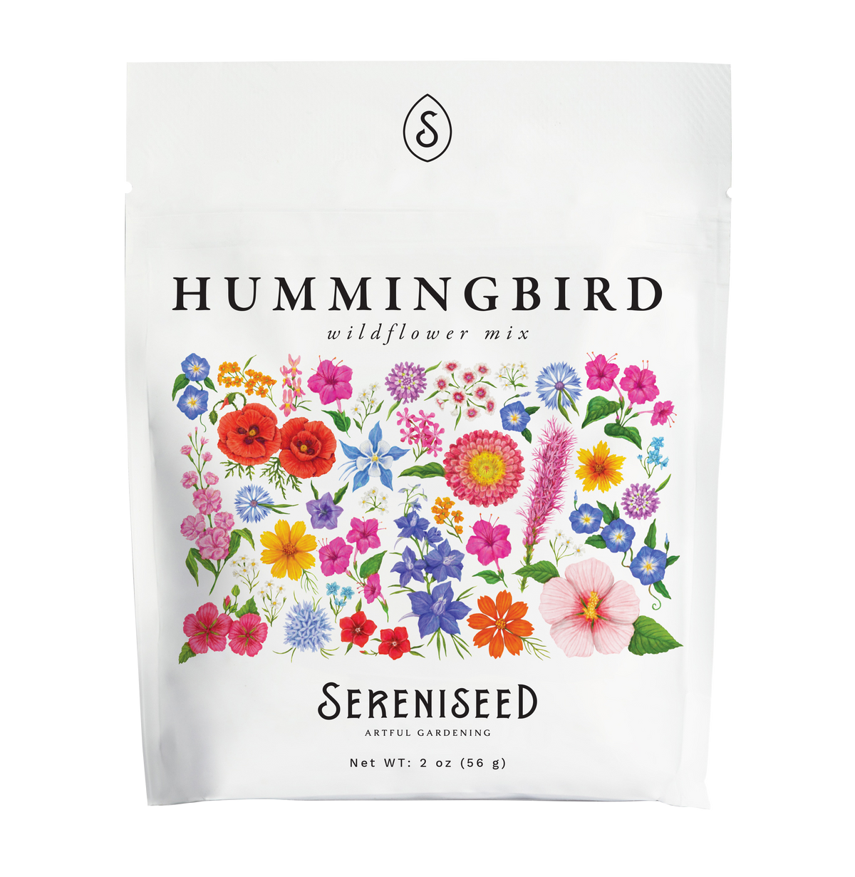 Hummingbird Mix Wildflower Seeds (2 oz) - 100% Non-GMO, Open Pollinated