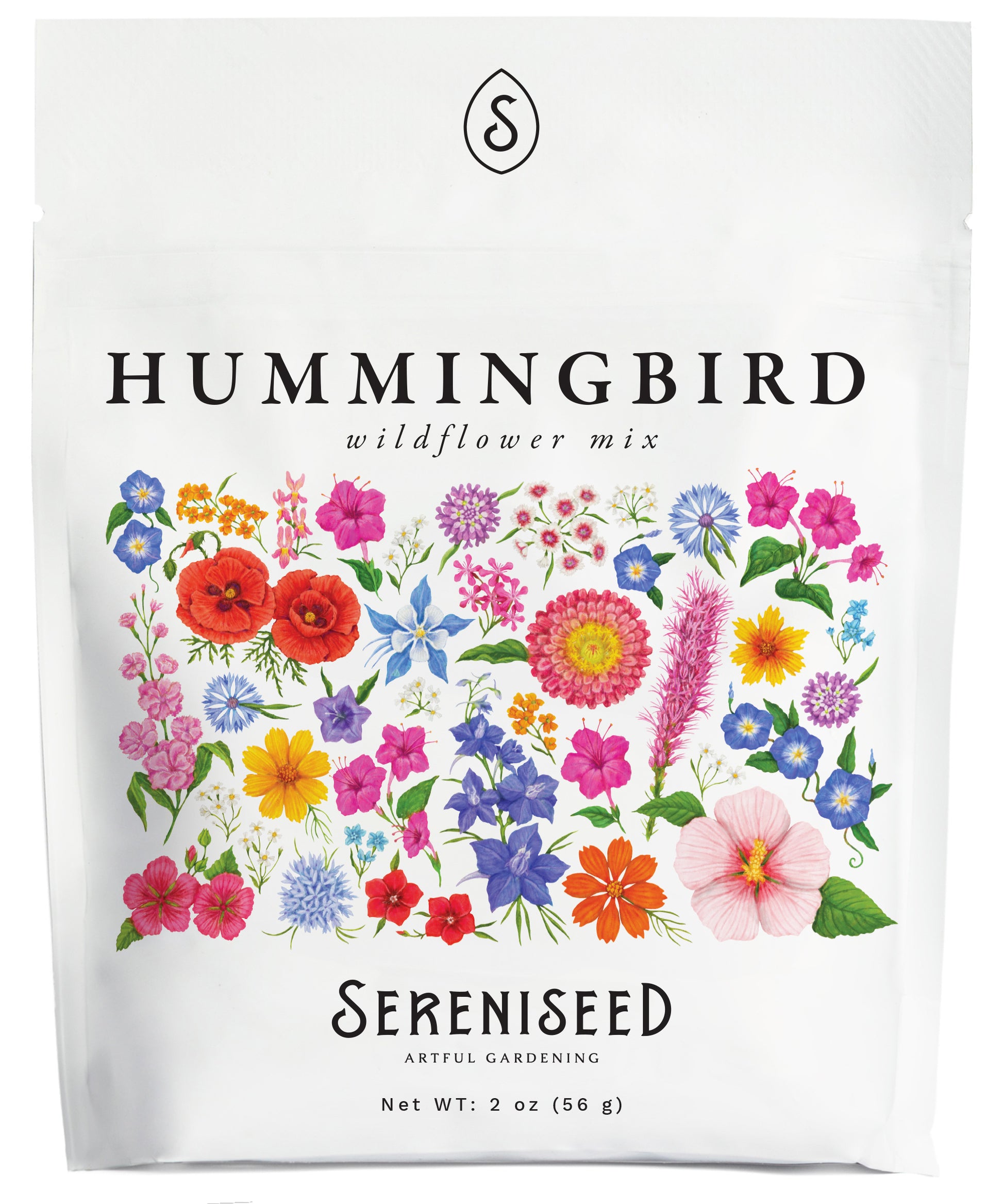 Hummingbird Mix Wildflower Seeds (2 oz) - 100% Non-GMO, Open Pollinated
