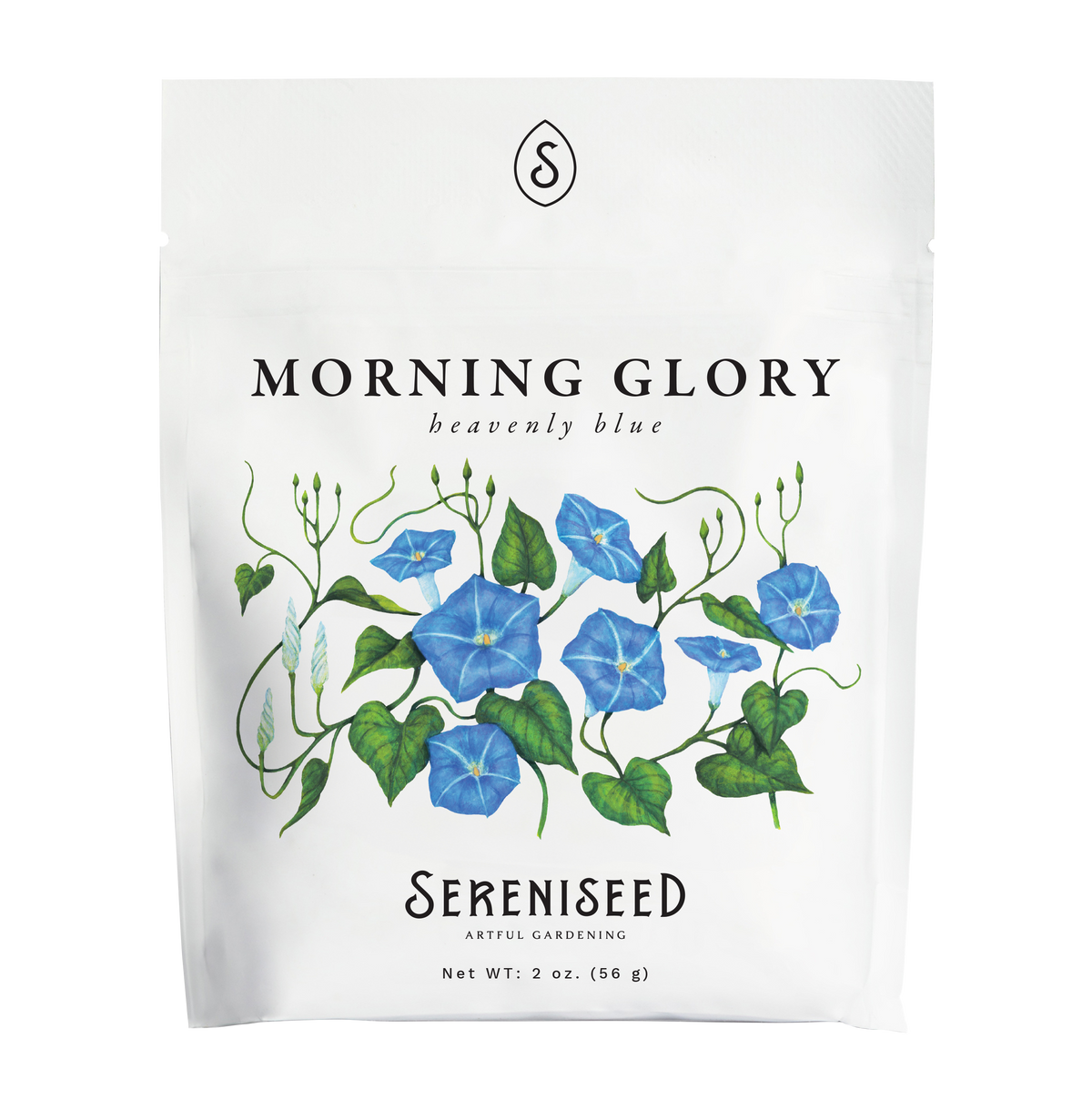 Heavenly Blue Morning Glory Flower Seeds (2 oz) - 100% Non-GMO, Open Pollinated