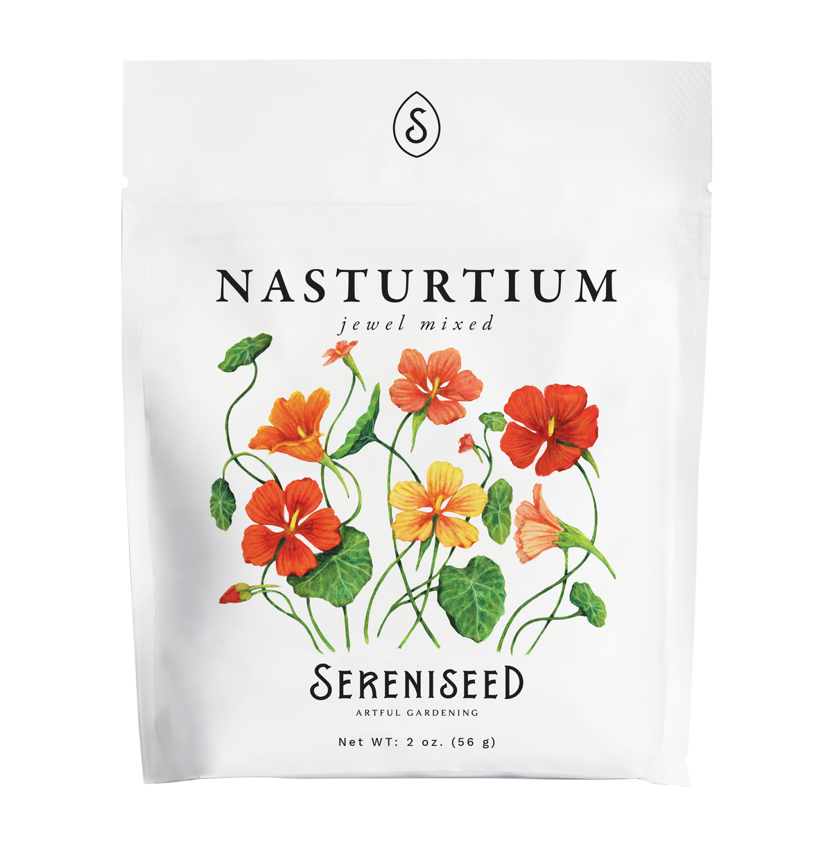 Jewel Mix Nasturtium Flower Seeds (2 oz) - 100% Non-GMO, Open Pollinated