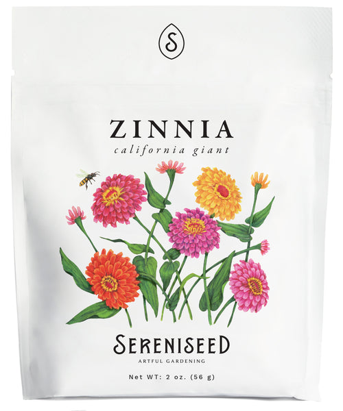 California Giants Zinnia Flower Seeds (2 oz) - 100% Non-GMO, Open Pollinated