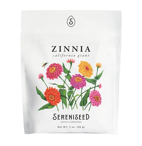 California Giants Zinnia Flower Seeds (2 oz) - 100% Non-GMO, Open Pollinated