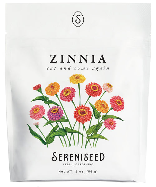 Cut and Come Again Zinnia Flower Seeds (2 oz) - 100% Non-GMO, Open Pollinated