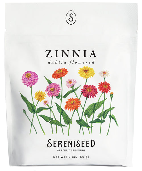 Dahlia Flowered Zinnia Flower Seeds (2 oz) - 100% Non-GMO, Open Pollinated