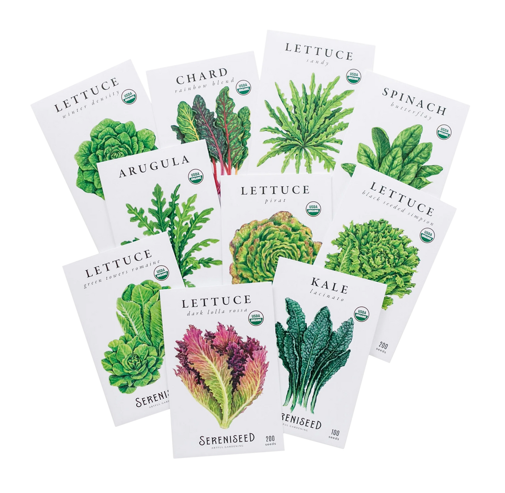 Organic Leafy Greens Seeds (10-Pack)