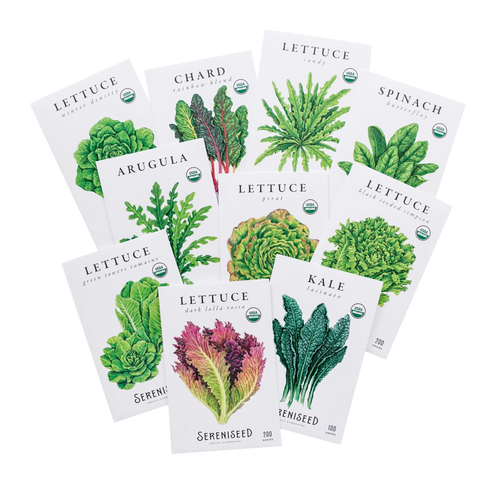 Organic Leafy Greens Seeds (10-Pack)