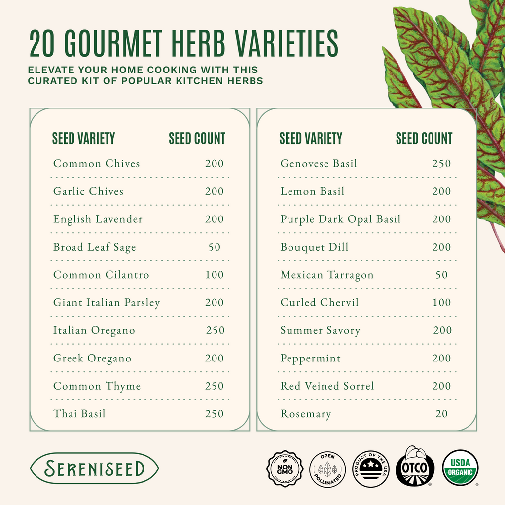 Organic Herb Seeds (20-Pack)