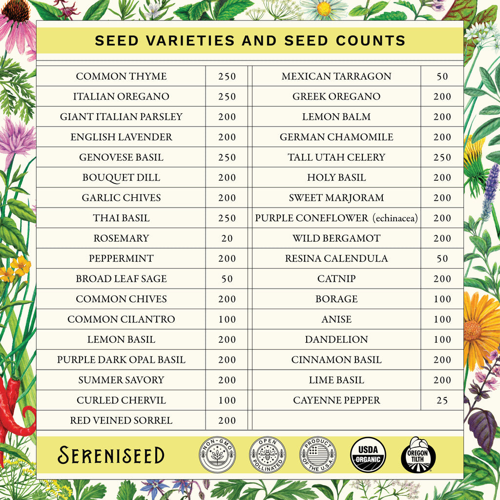 Organic Herb Seeds (35-Pack)