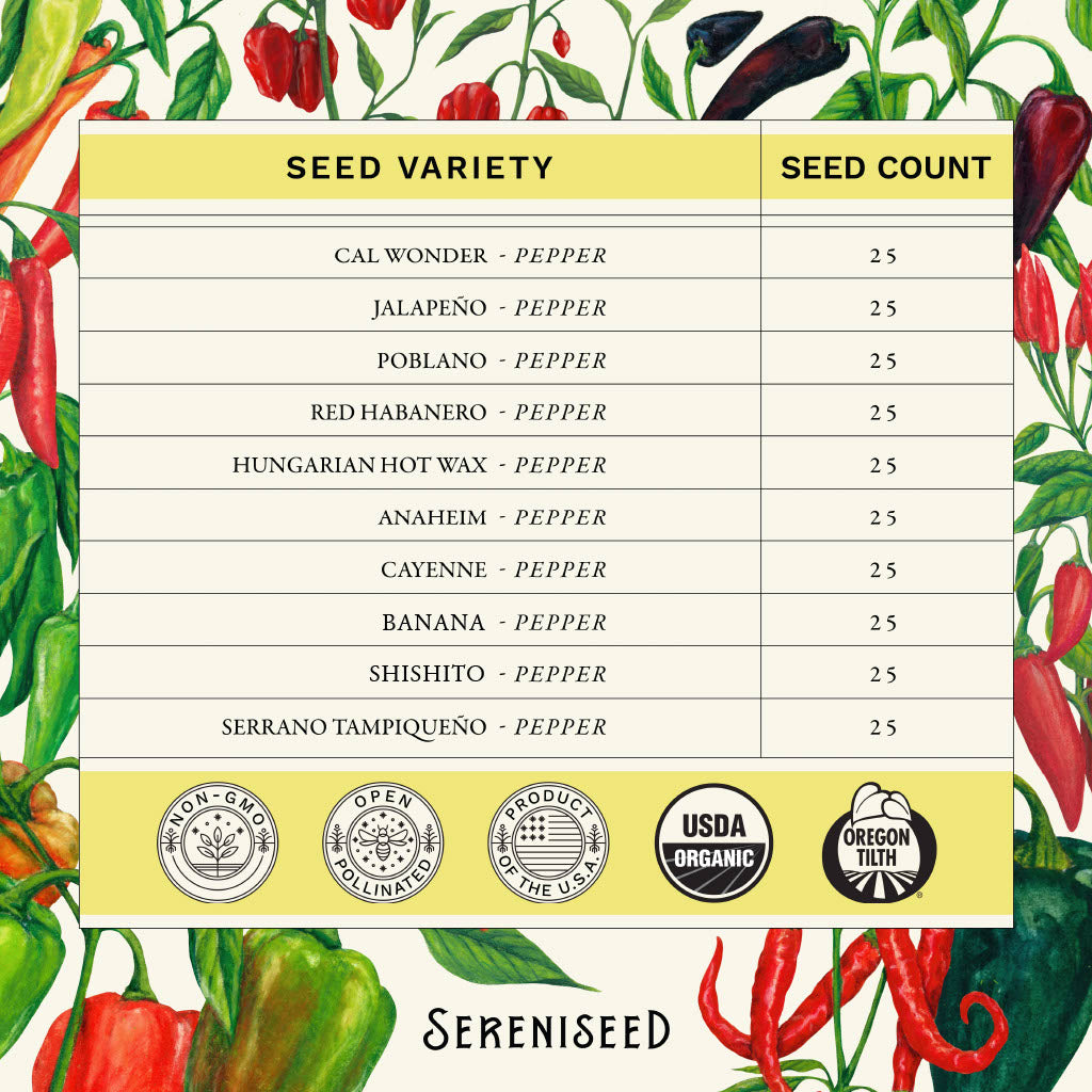 Organic Pepper Seeds (10-Pack)