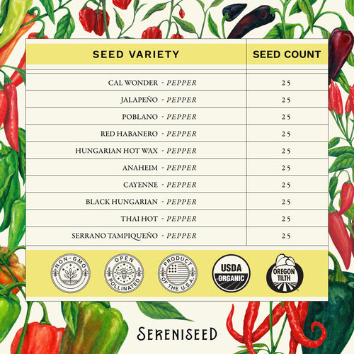 Organic Pepper Seeds (10-Pack)