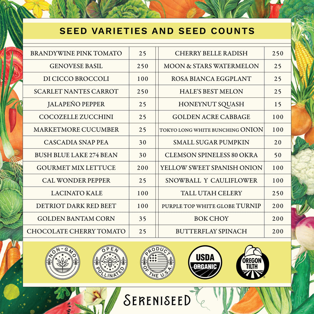 Organic Vegetable Seeds (30-Pack)