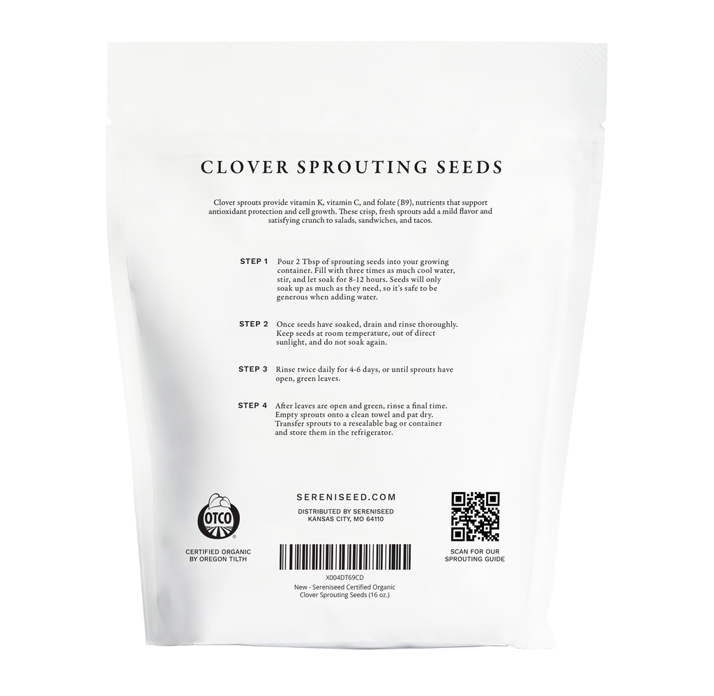 Organic Clover Sprouting Seeds (16 ounce)