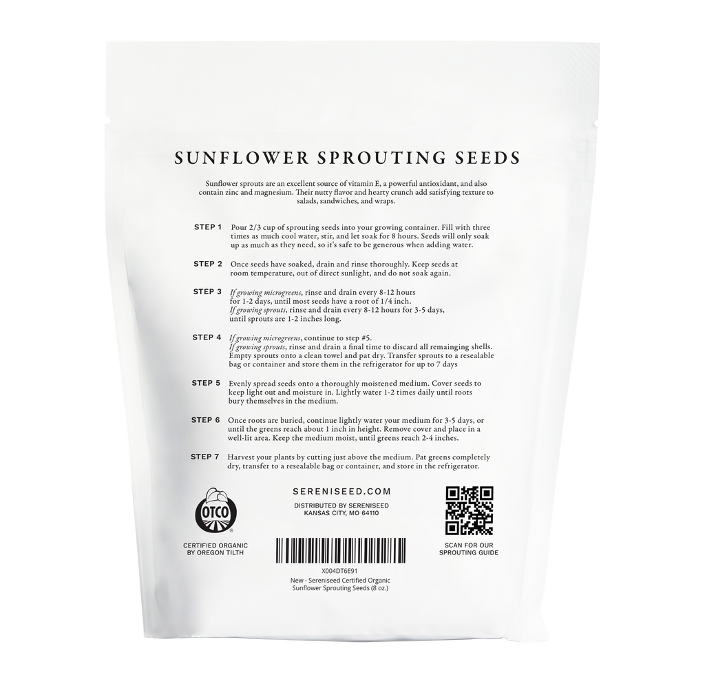Organic Sunflower Sprouting Seeds (8 ounce)