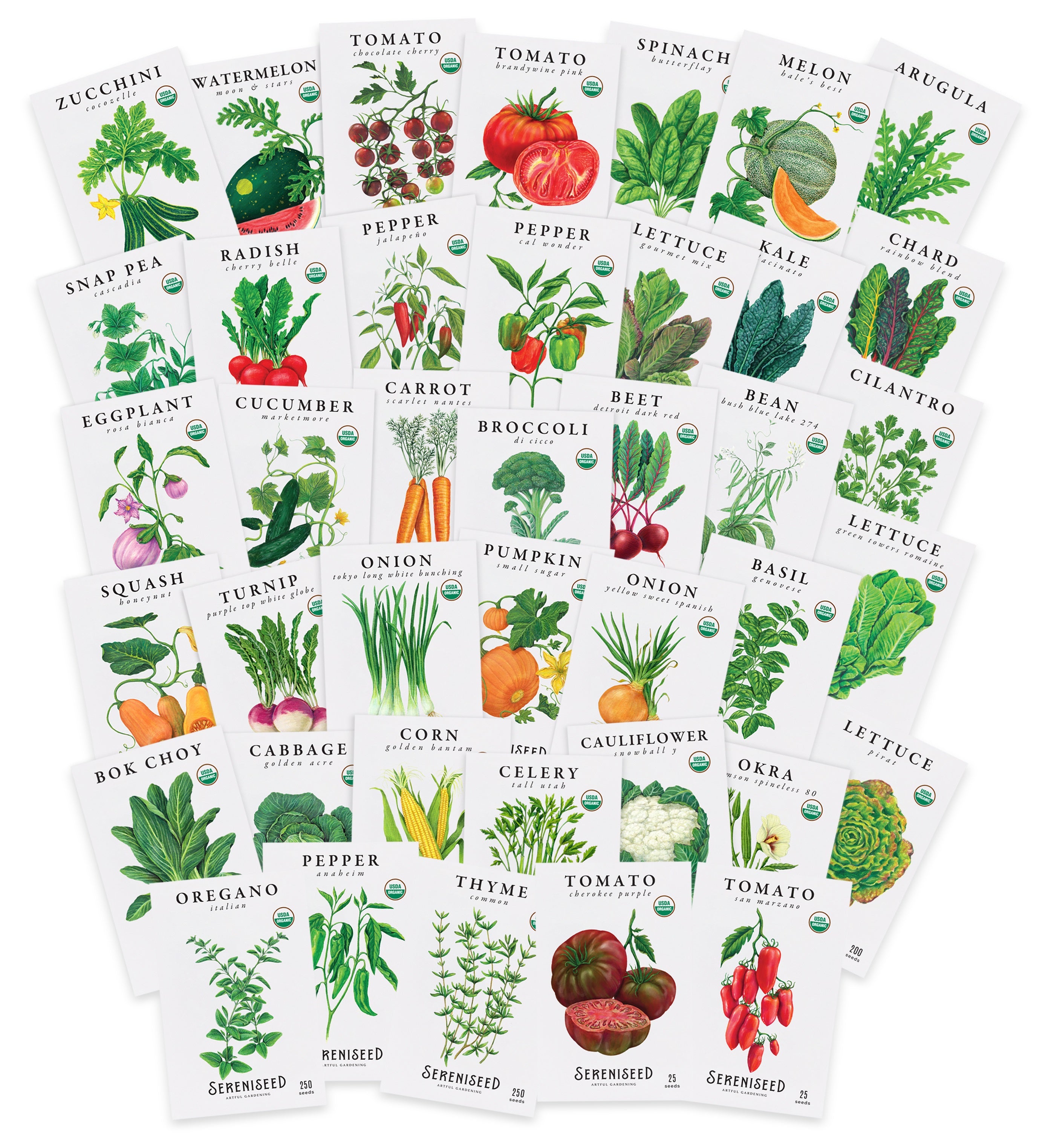 Organic Vegetable Seeds (40-Pack) – Sereniseed