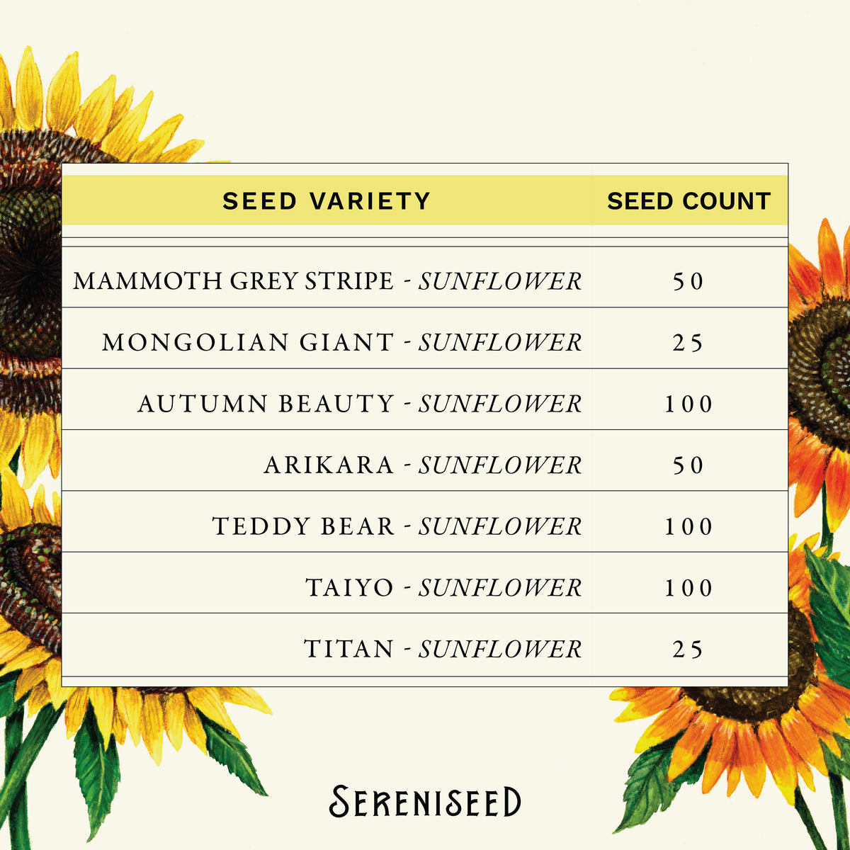 Sunflower Seed Collection (7-Pack)